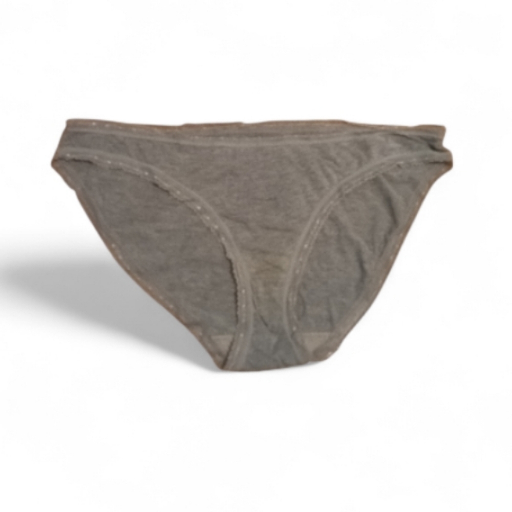 Women's Gray Lace Trim Bikini Panty NWOT